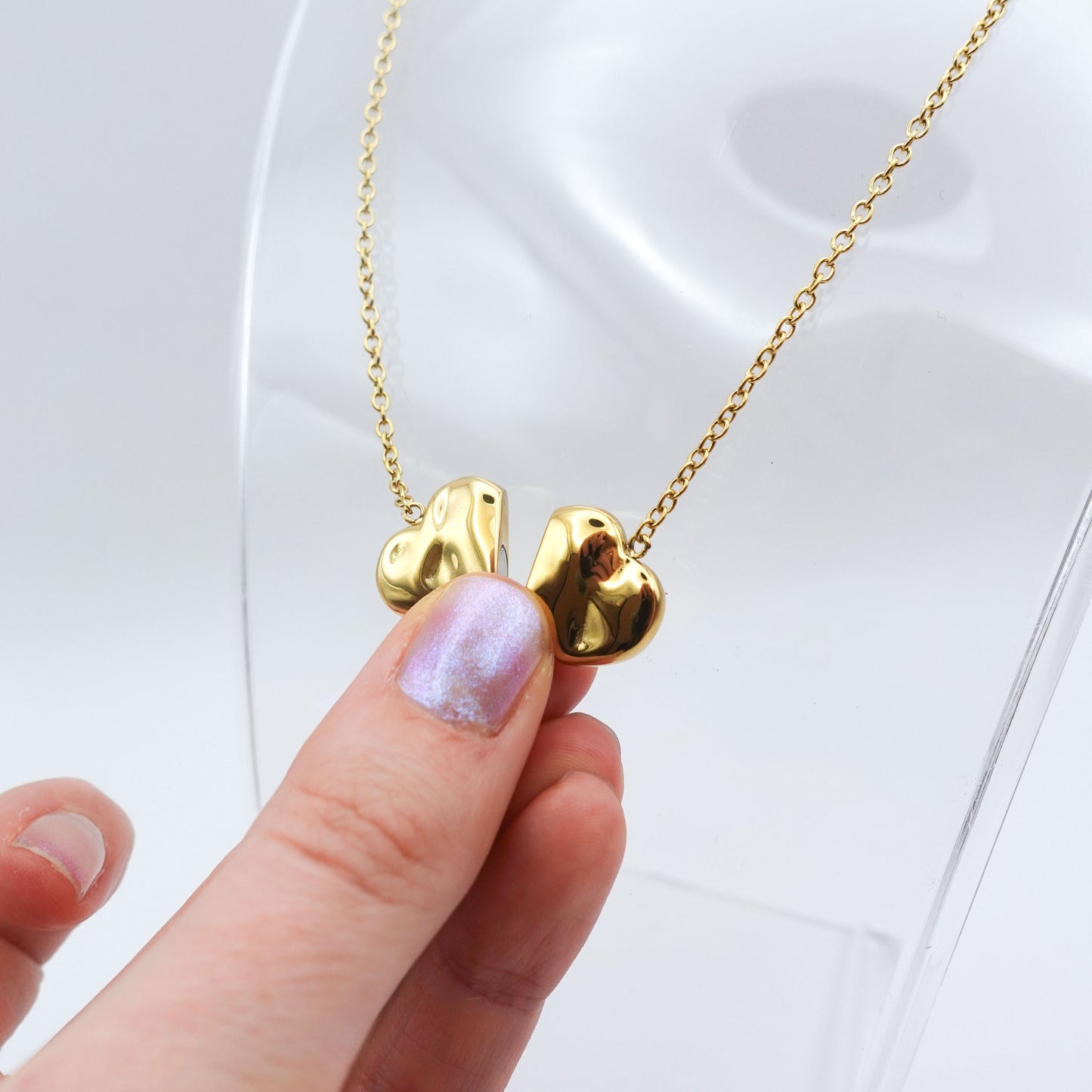 Cloud Magnet Fidget-ketting - goud roestvrij staal