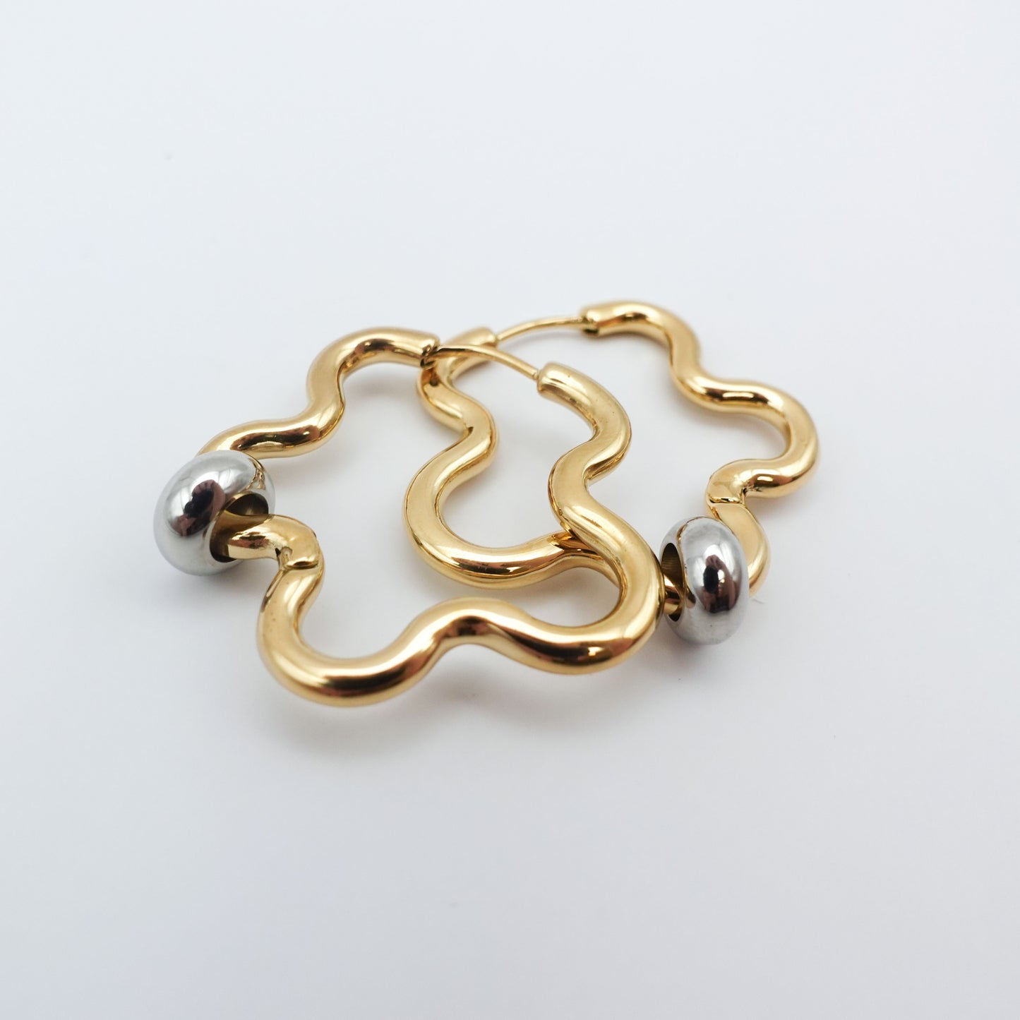 Squiggle Fidget Oorbellen - Goud Roestvrij Staal