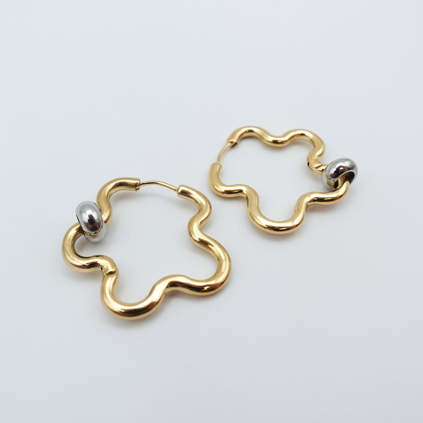 Squiggle Fidget Oorbellen - Goud Roestvrij Staal