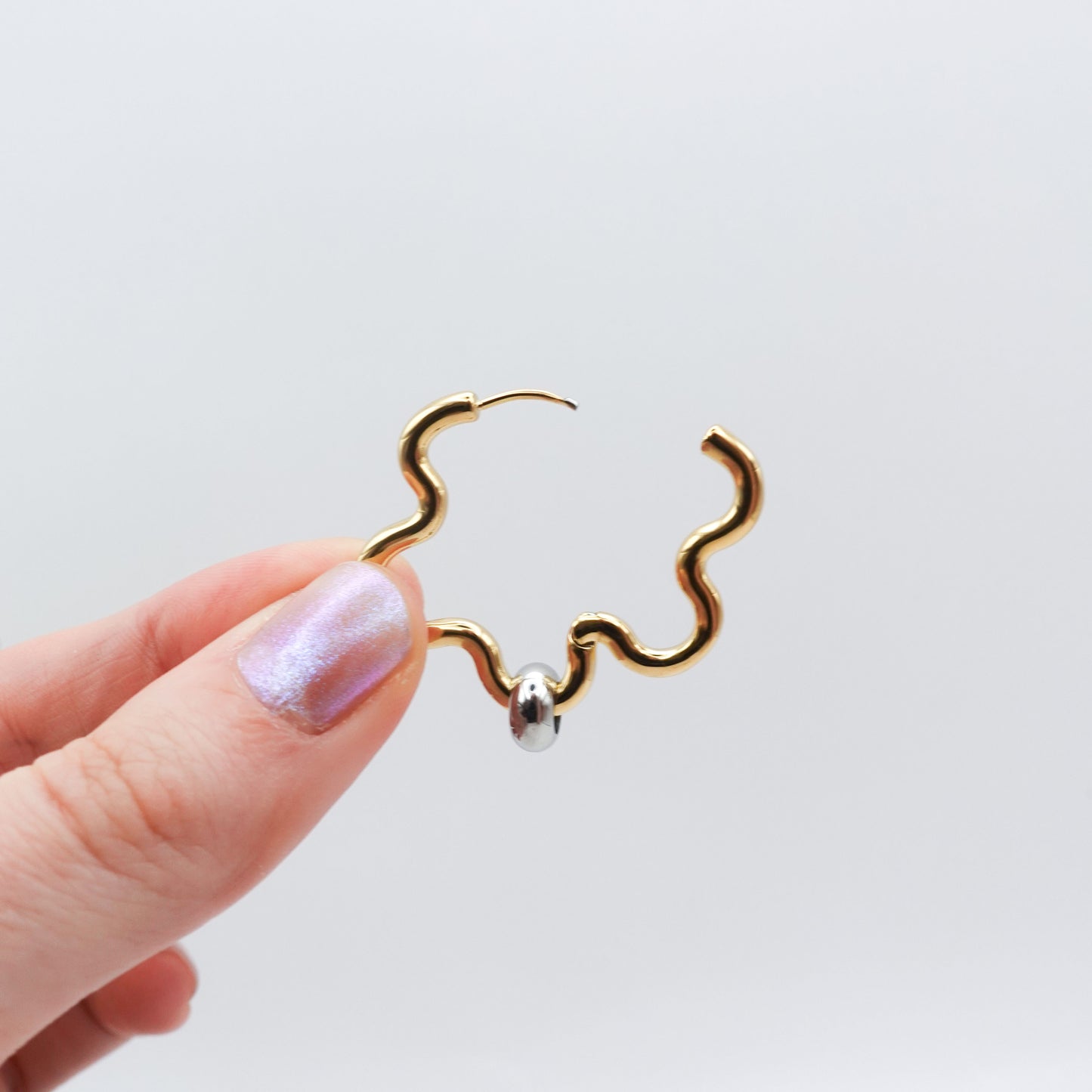 Squiggle Fidget Oorbellen - Goud Roestvrij Staal