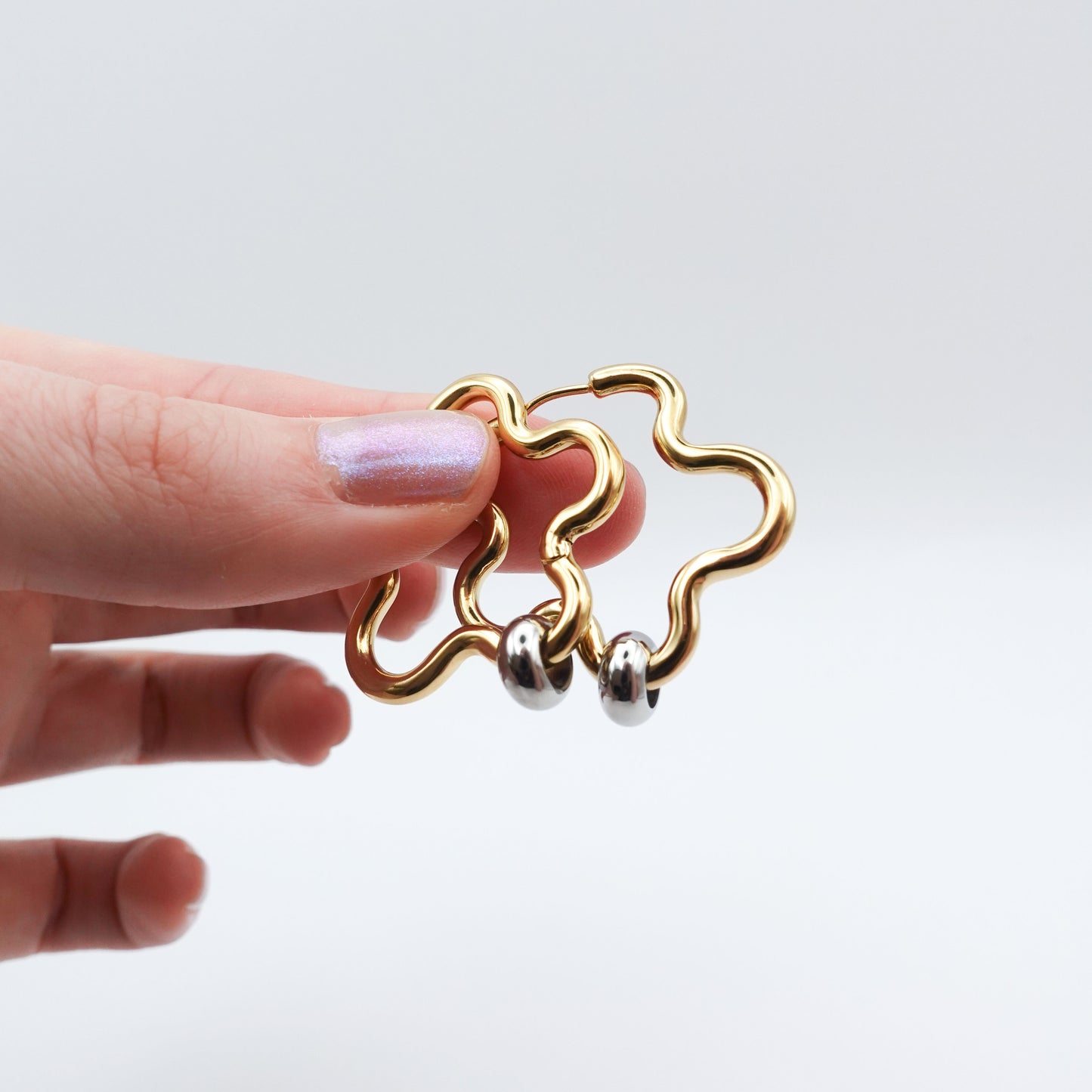 Squiggle Fidget Oorbellen - Goud Roestvrij Staal