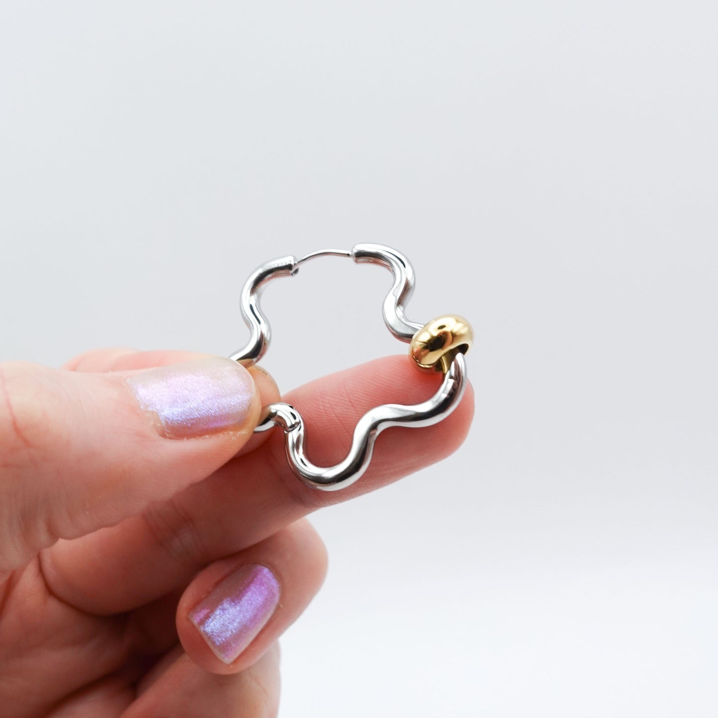 Squiggle Fidget Oorbellen - Zilver Roestvrij Staal