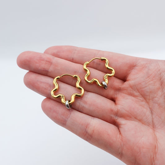 Mini Squiggle Fidget Earrings - Gold Stainless Steel