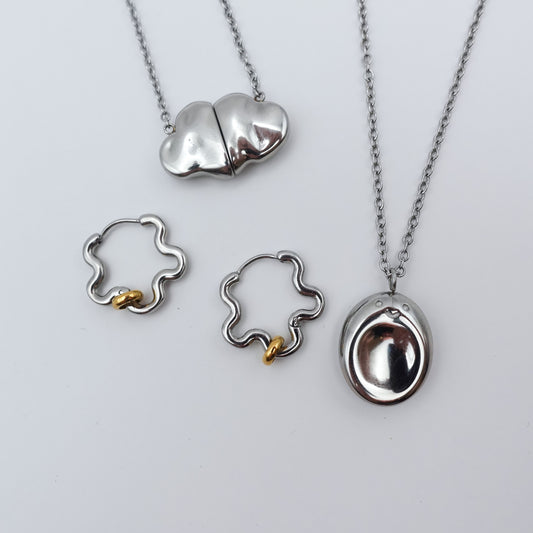 The Fidget Jewellery Collection with Mini-Squiggle - Silver Stainless Steel