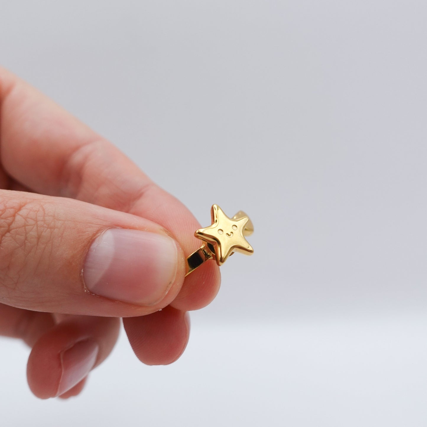 Star Heart Spinner Ring - Gold Stainless Steel