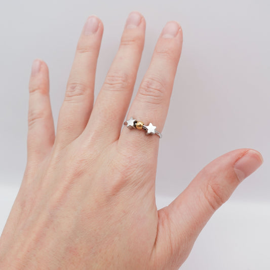 Solar System Fidget Ring - Silver Stainless Steel