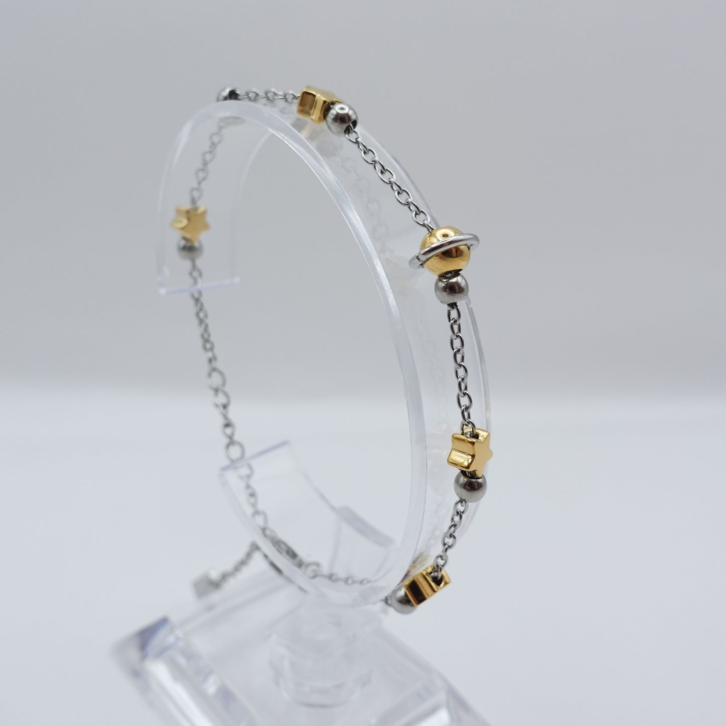 Solar System Fidget Bracelet - Silver Stainless Steel