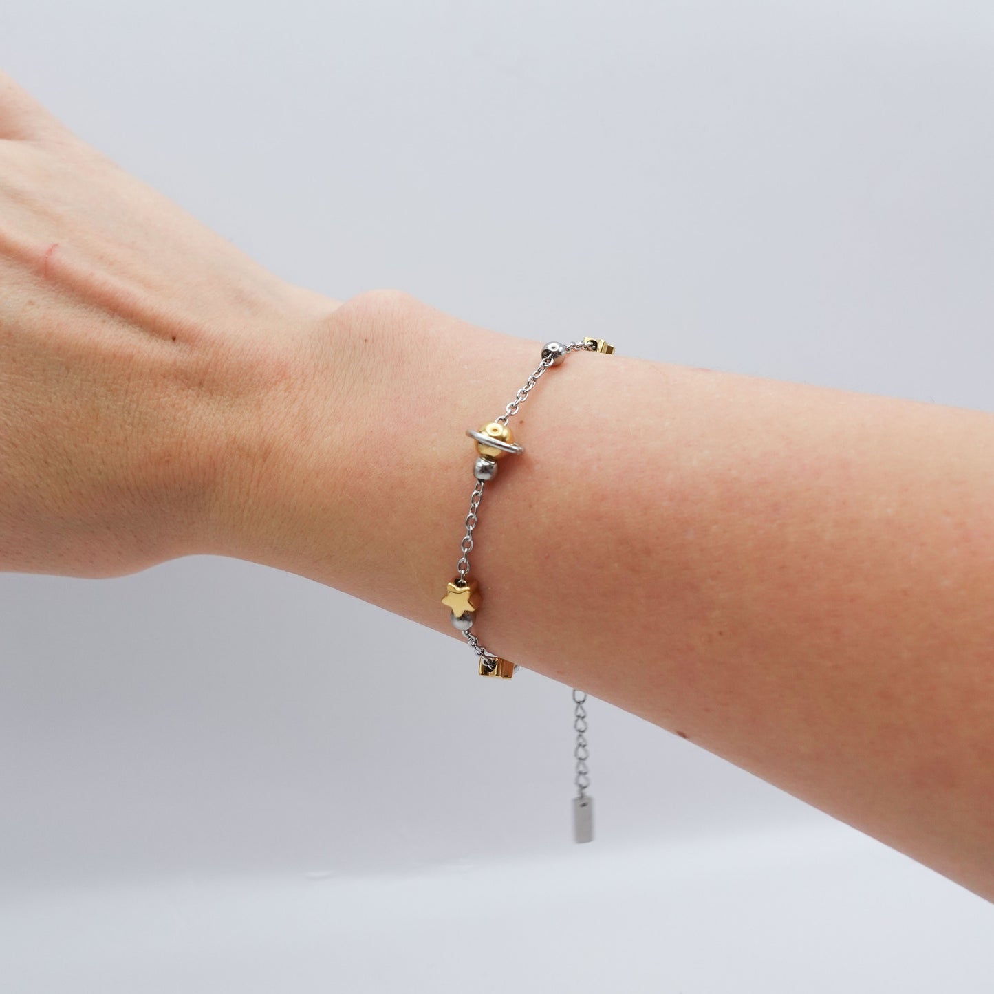 Solar System Fidget Bracelet - Silver Stainless Steel