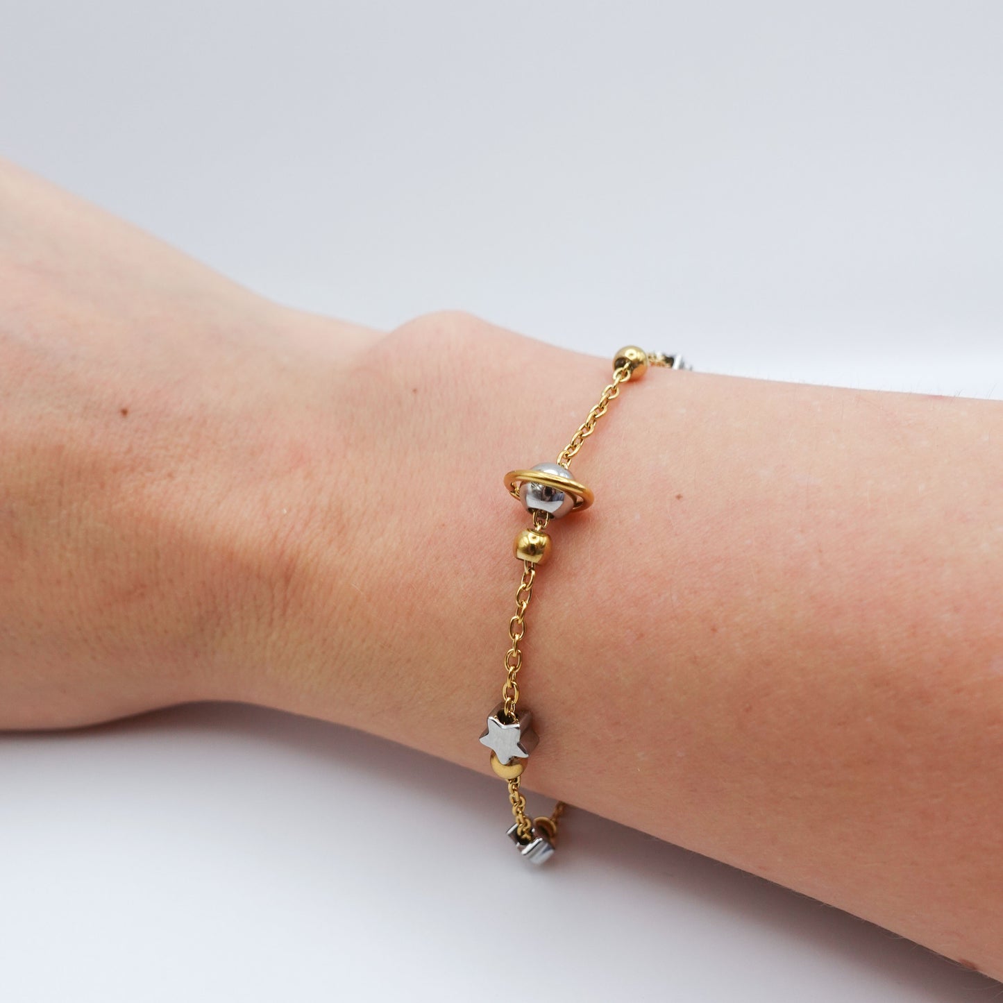 Solar System Fidget Bracelet - Gold Stainless Steel