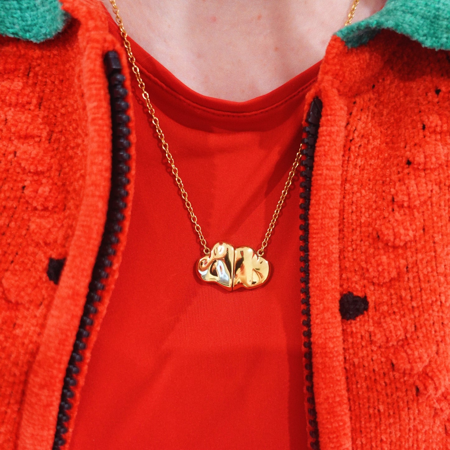 Cloud Magnet Fidget-ketting - goud roestvrij staal