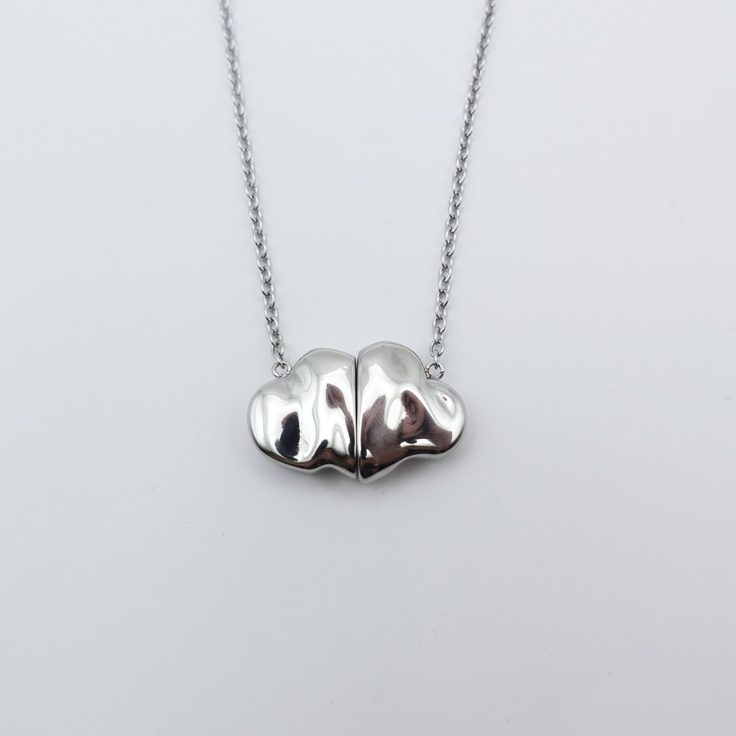 Cloud Magnet Fidget-ketting - Zilver roestvrij staal