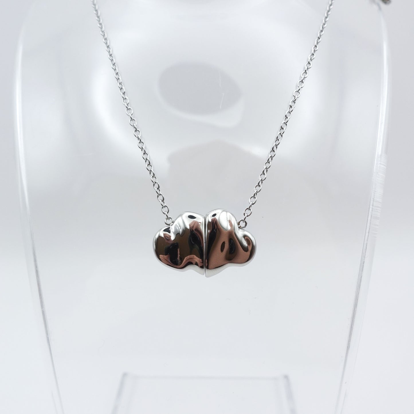 Cloud Magnet Fidget-ketting - Zilver roestvrij staal