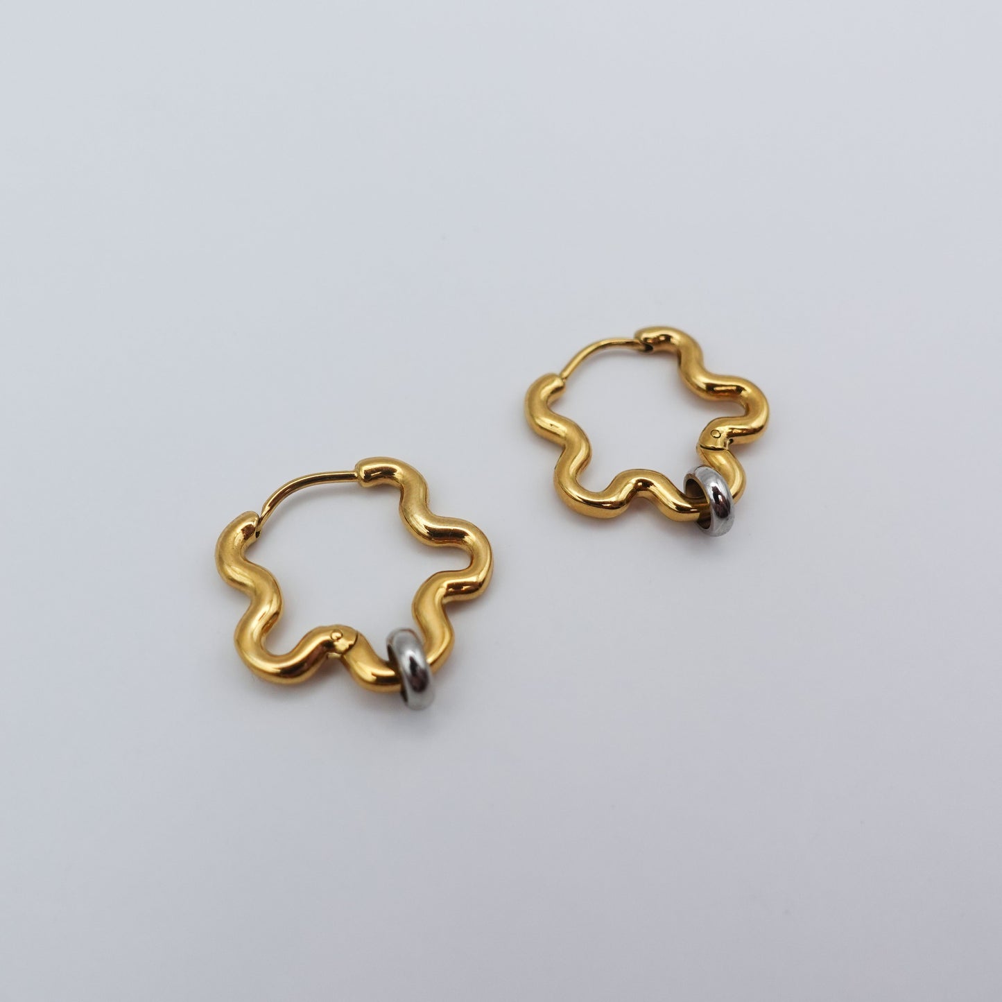 Mini Squiggle Fidget Earrings - Gold Stainless Steel