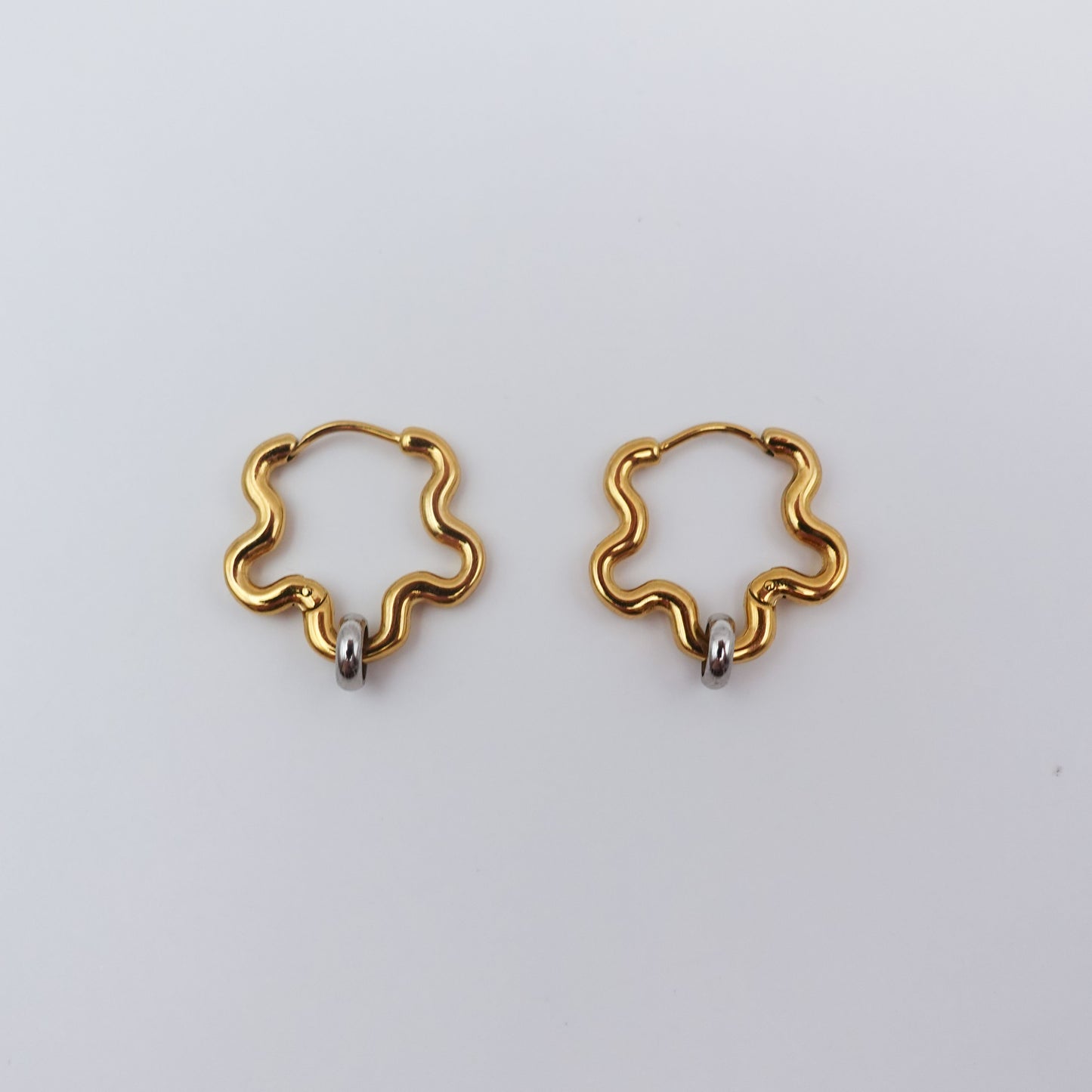 Mini Squiggle Fidget Earrings - Gold Stainless Steel