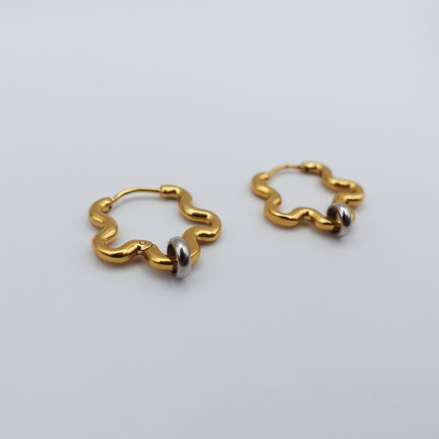 Mini Squiggle Fidget Earrings - Gold Stainless Steel