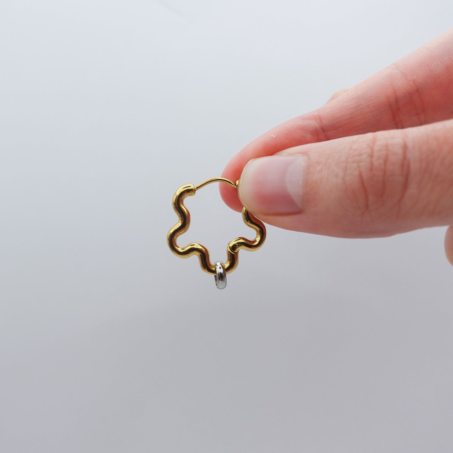 Mini Squiggle Fidget Earrings - Gold Stainless Steel