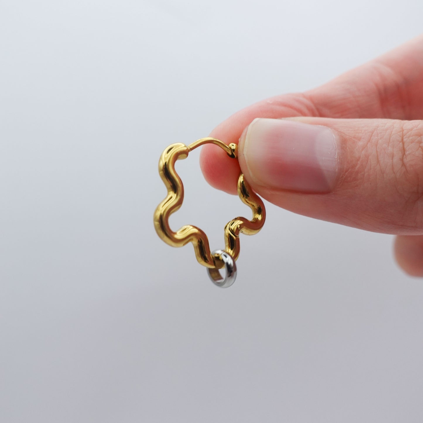 Mini Squiggle Fidget Earrings - Gold Stainless Steel