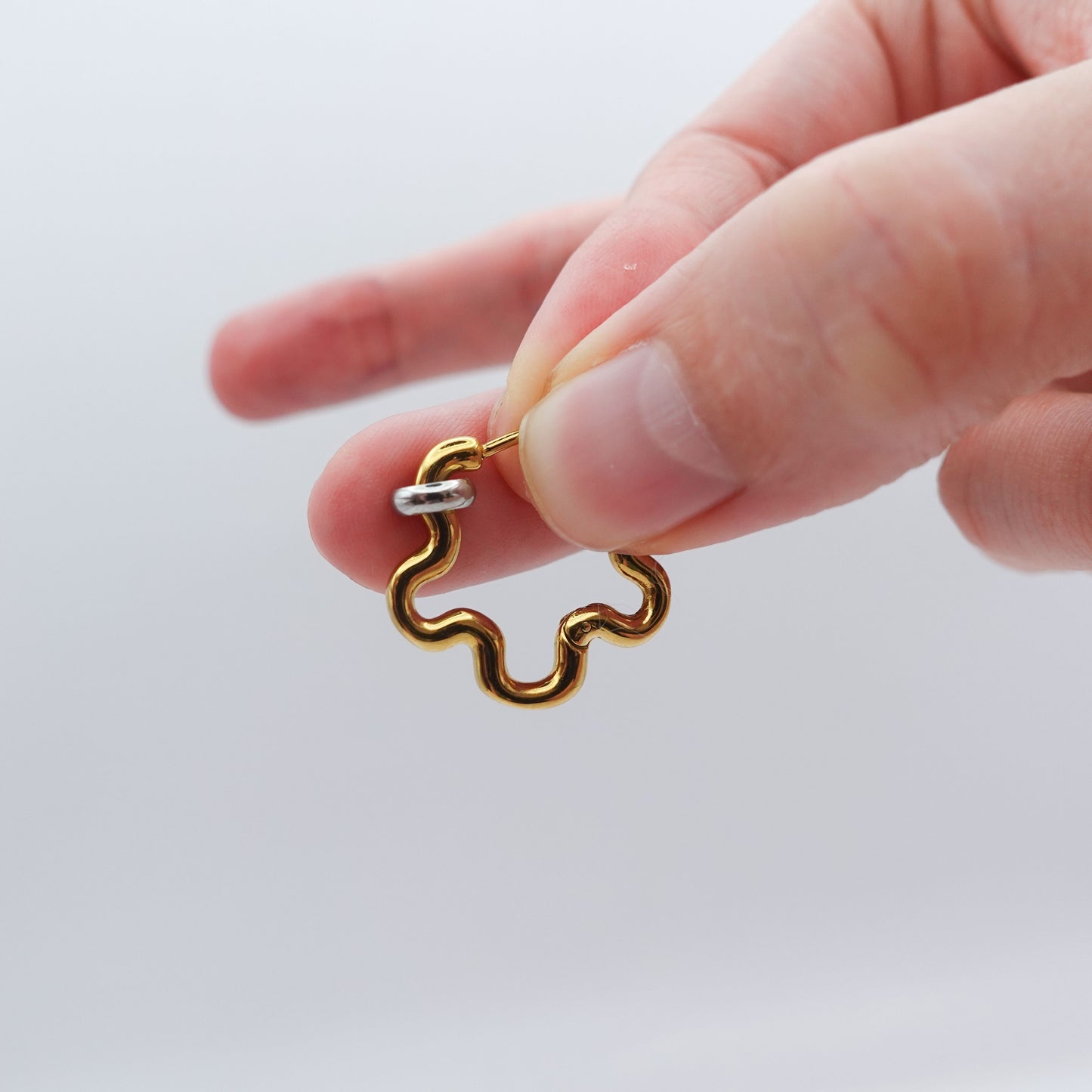 Mini Squiggle Fidget Earrings - Gold Stainless Steel