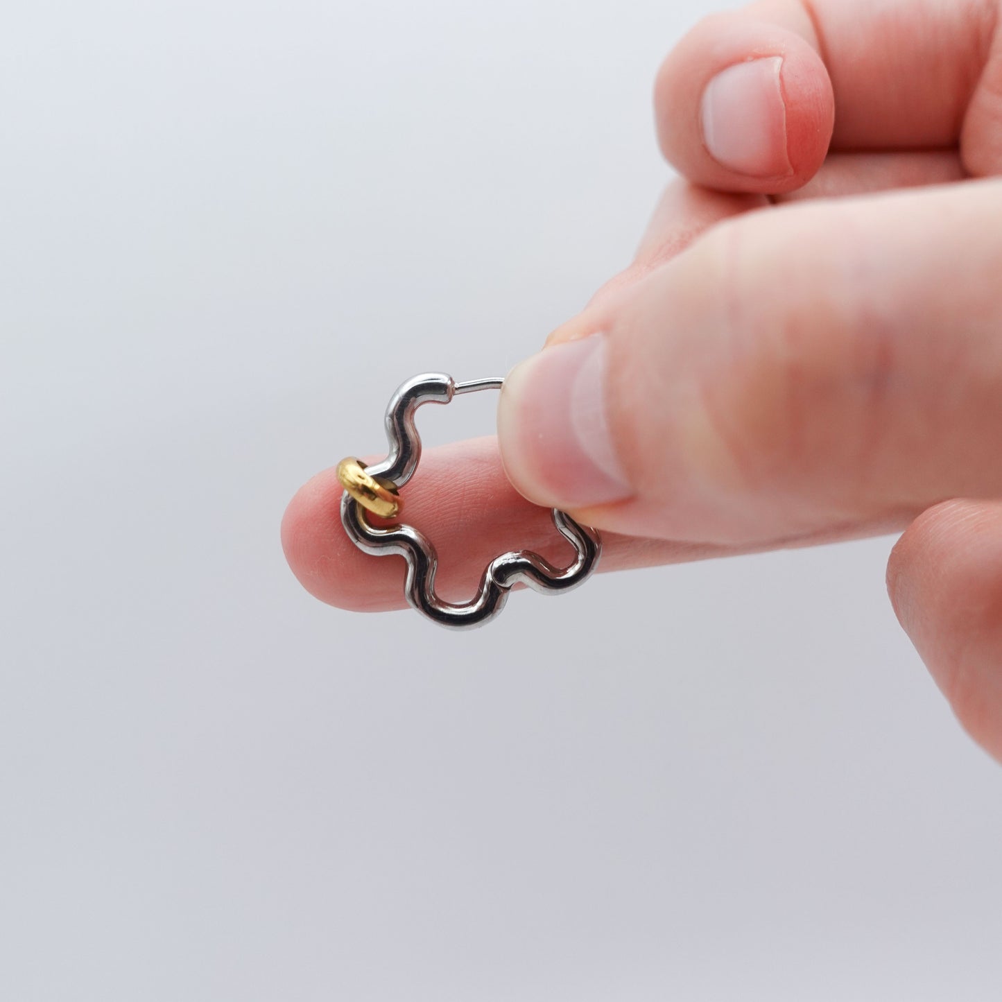 Mini Squiggle Fidget Earrings - Silver Stainless Steel