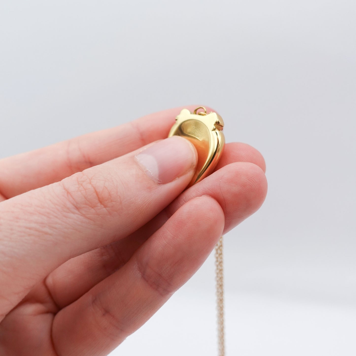 Strawberry Worry Stone Necklace - Gold Stainless Steel