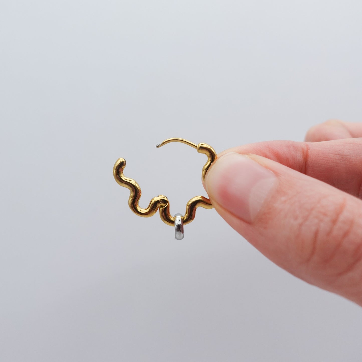 Mini Squiggle Fidget Earrings - Gold Stainless Steel