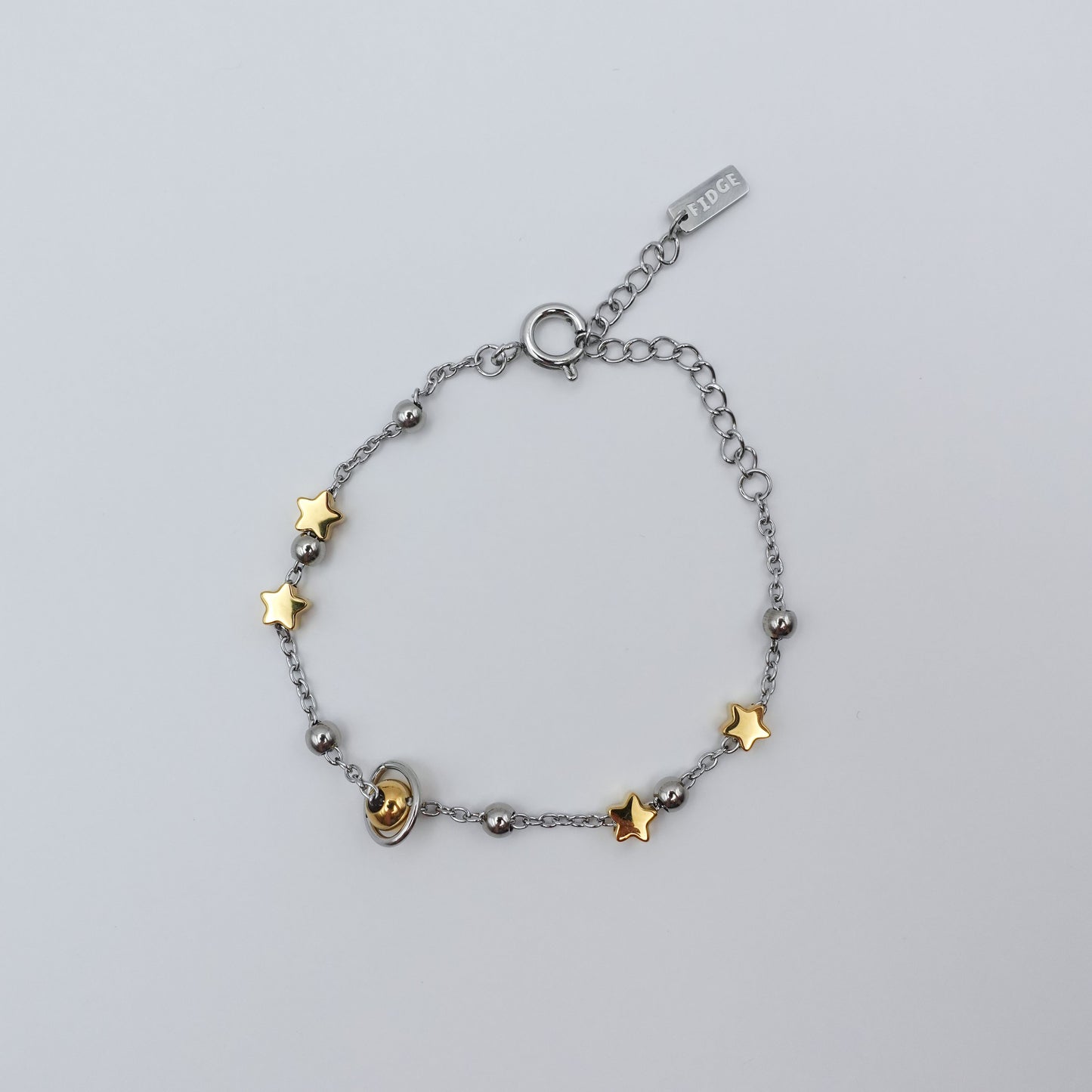 Solar System Fidget Bracelet - Silver Stainless Steel