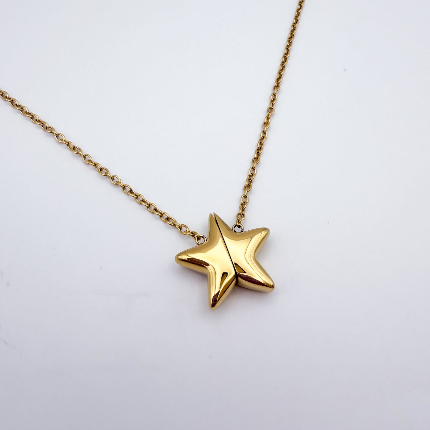 Star Magnet Fidget Necklace - Gold Stainless Steel