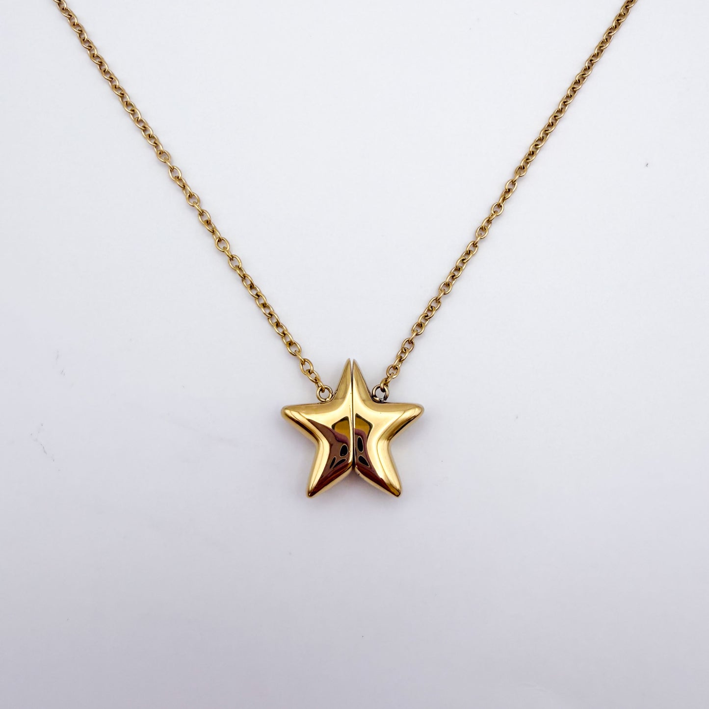 Star Magnet Fidget Necklace - Gold Stainless Steel