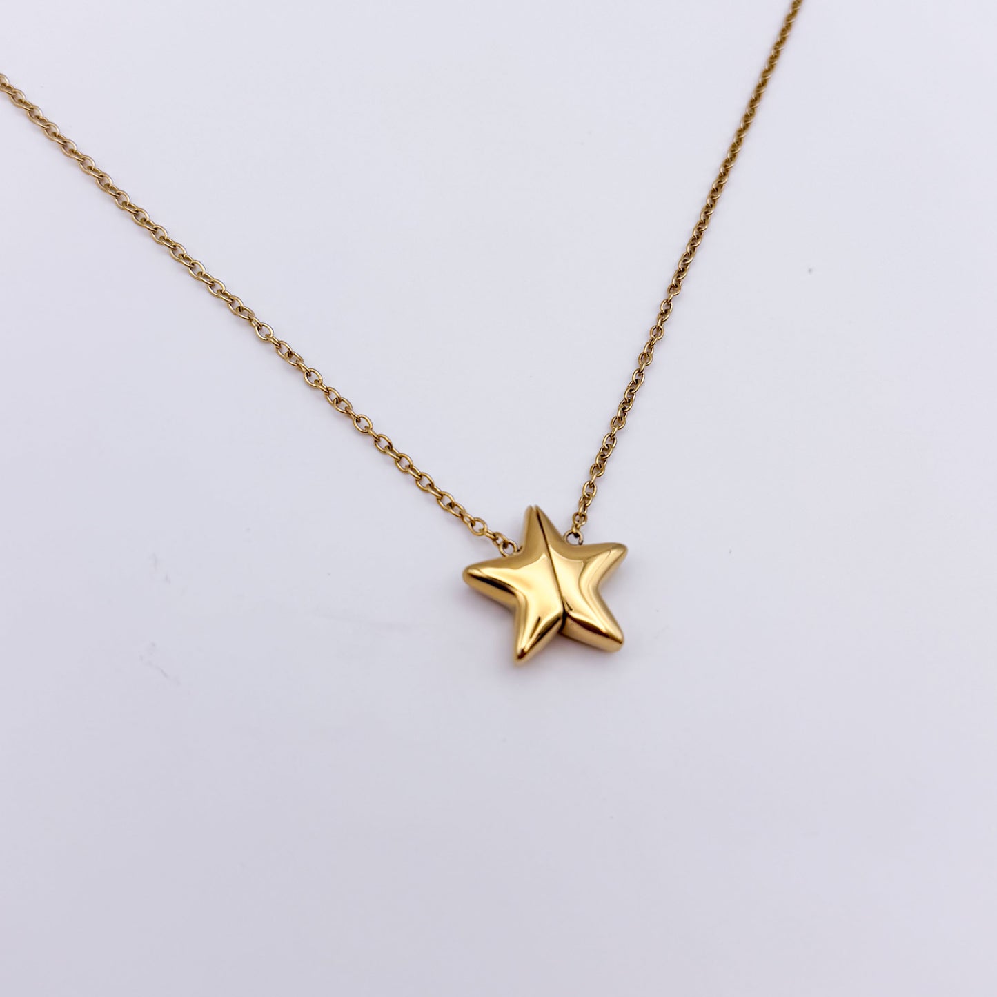 Star Magnet Fidget Necklace - Gold Stainless Steel