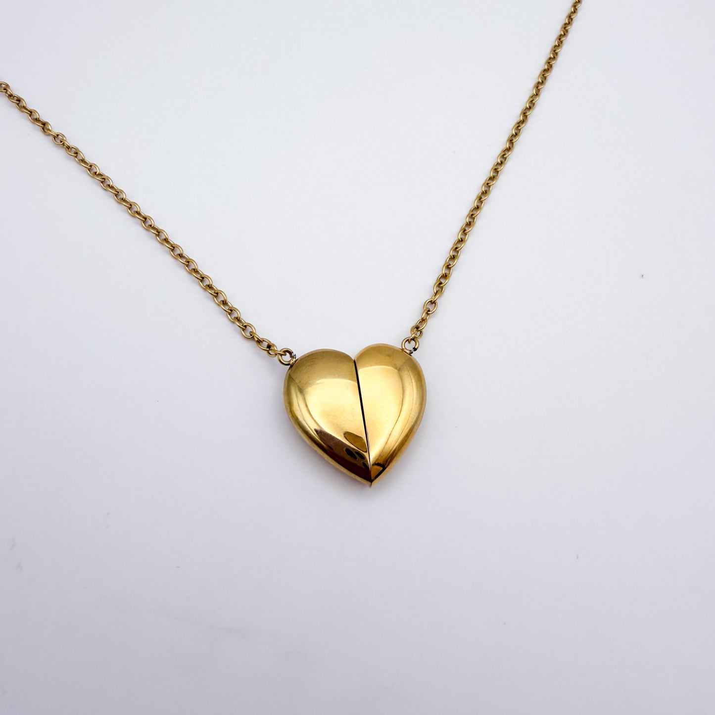 Heart Magnet Fidget Necklace - Gold Stainless Steel