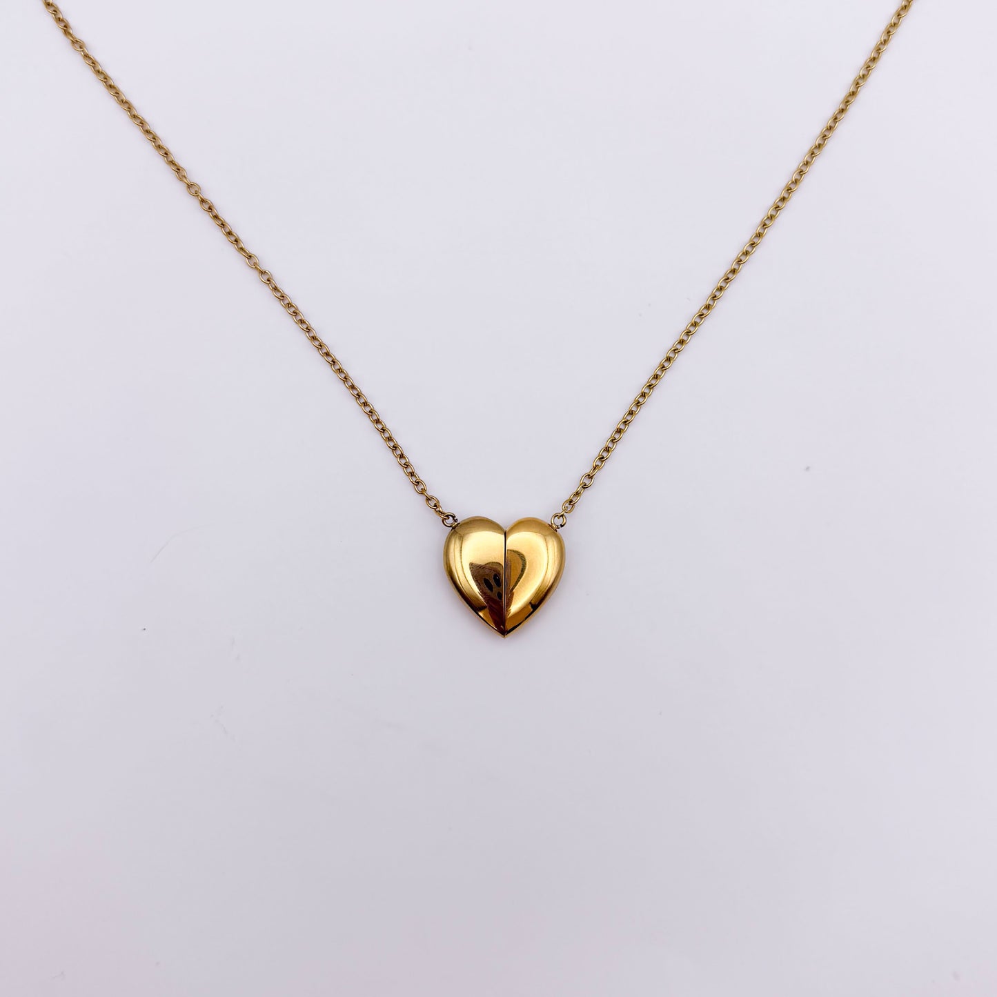 Heart Magnet Fidget Necklace - Gold Stainless Steel