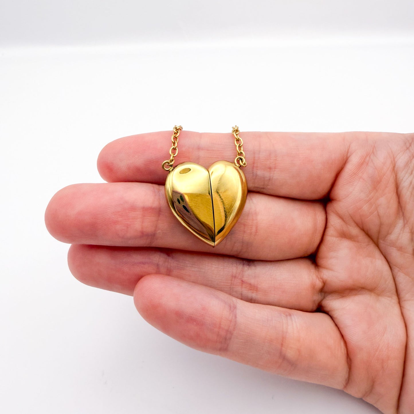 Heart Magnet Fidget Necklace - Gold Stainless Steel