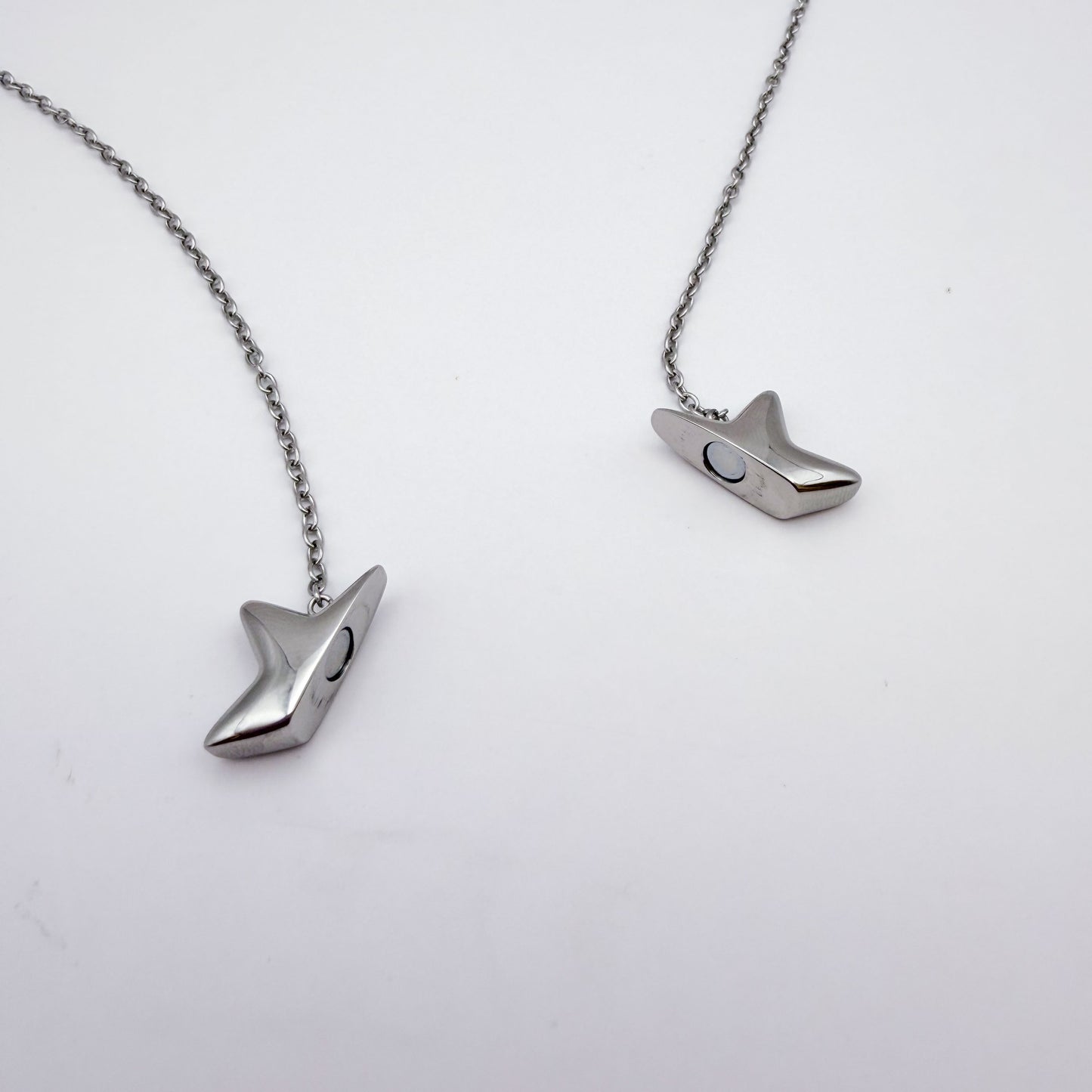 Star Magnet Fidget Necklace - Silver Stainless Steel