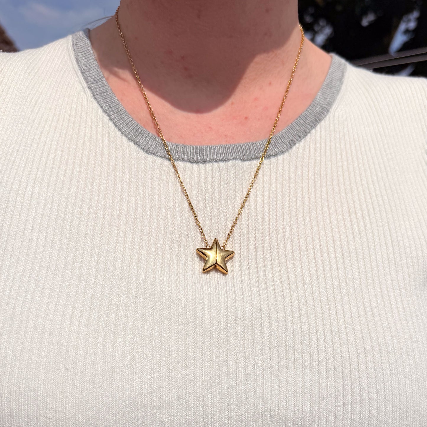 Star Magnet Fidget Necklace - Gold Stainless Steel