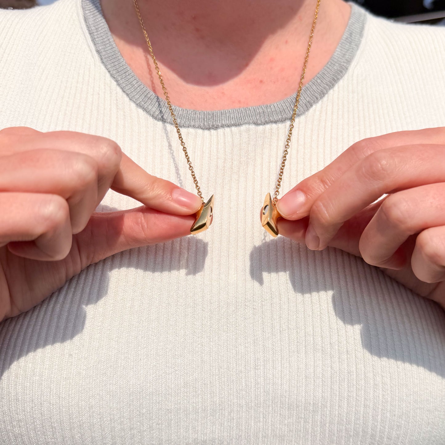 Star Magnet Fidget Necklace - Gold Stainless Steel