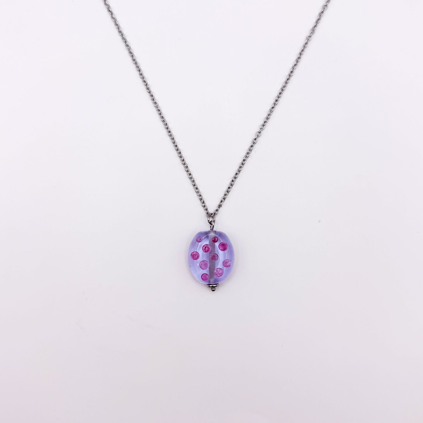 Lilac Bubbles - Glass Worry Stone Necklace