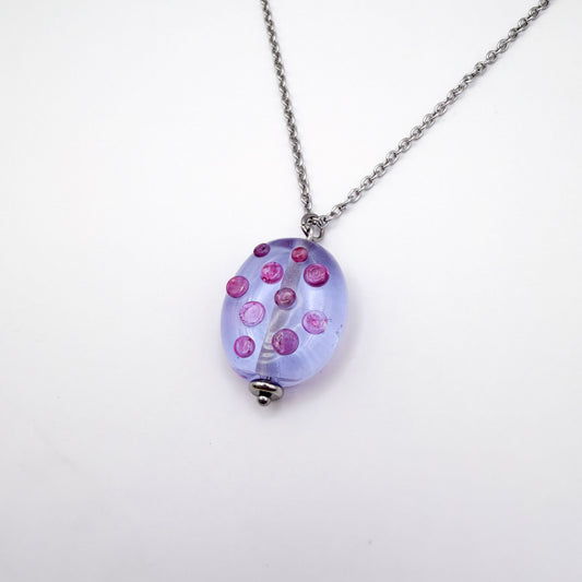 Lilac Bubbles - Glass Worry Stone Necklace