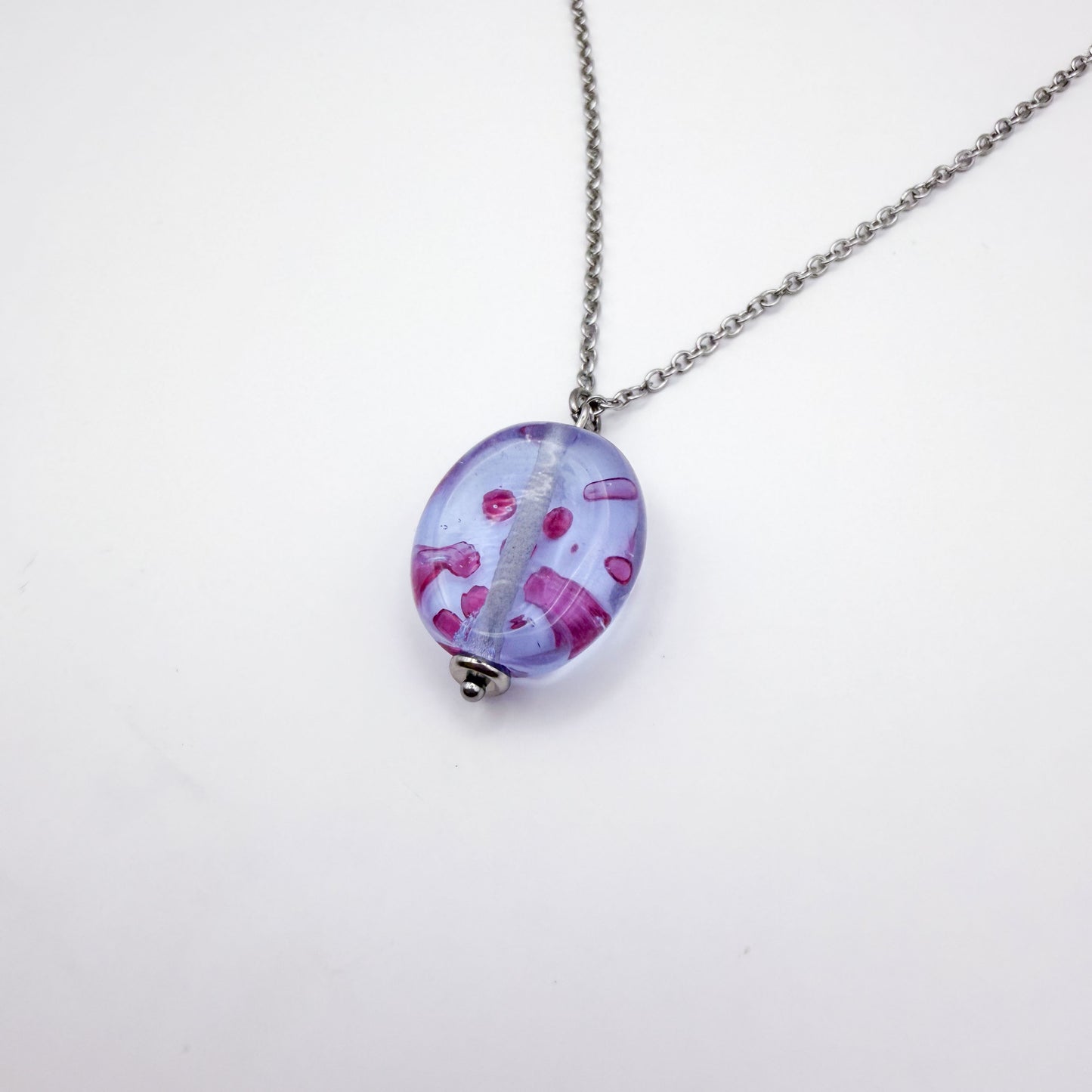 Lilac Bubbles - Glass Worry Stone Necklace