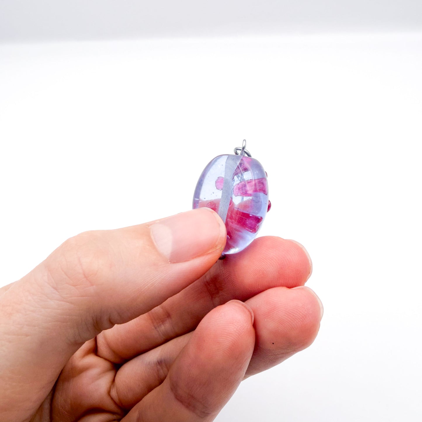 Lilac Bubbles - Glass Worry Stone Necklace