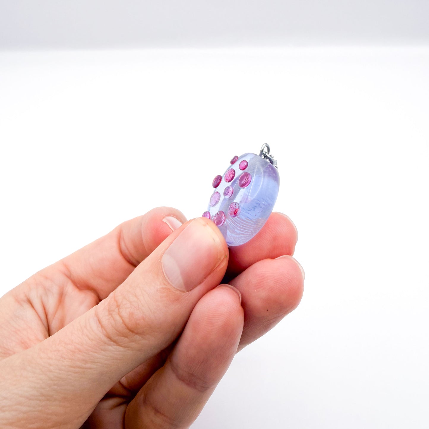 Lilac Bubbles - Glass Worry Stone Necklace