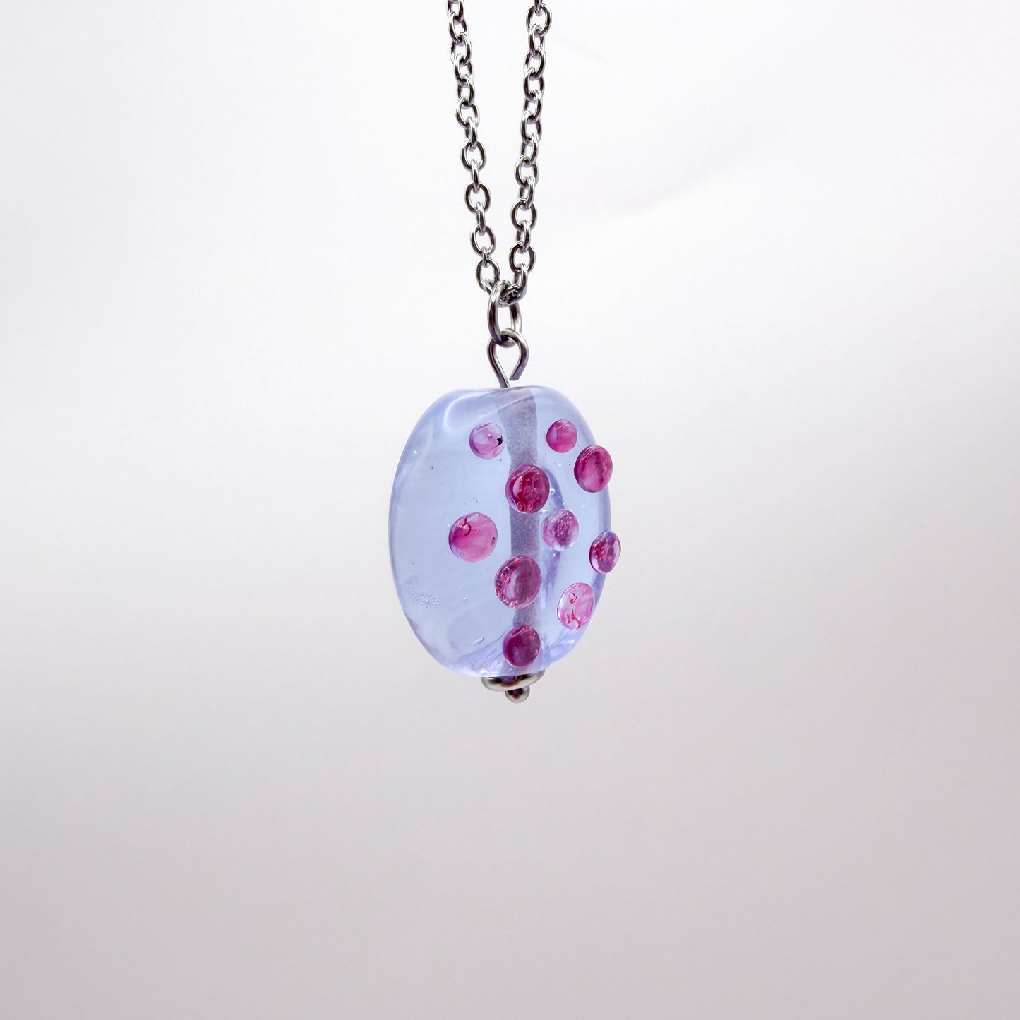 Lilac Bubbles - Glass Worry Stone Necklace