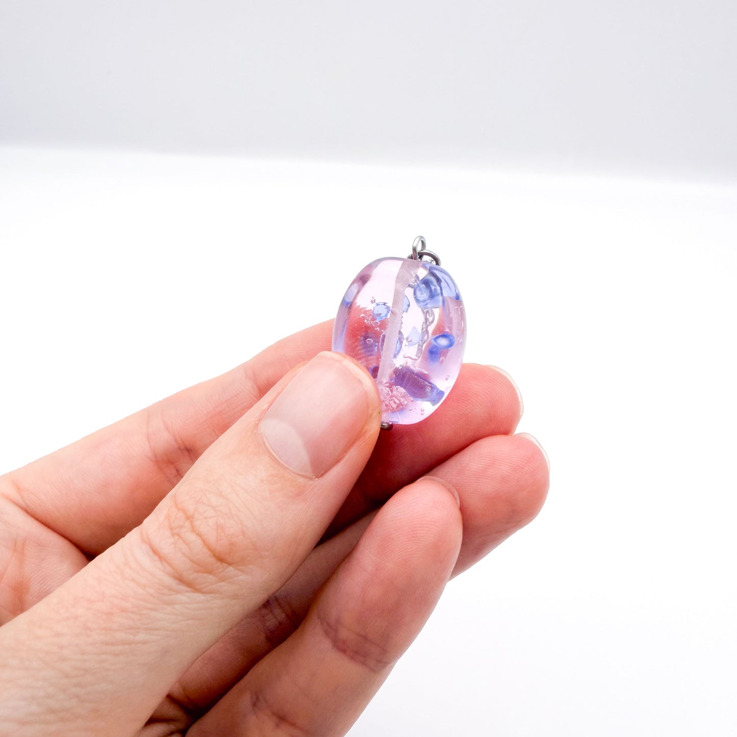 Blush Bubbles - Glass Worry Stone Necklace