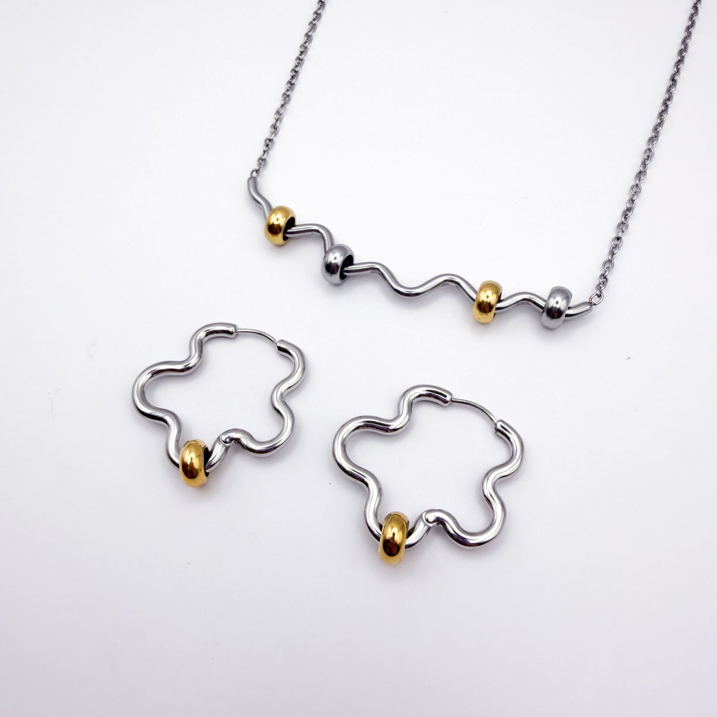 Squiggle Duo - Silver Stainless Steel