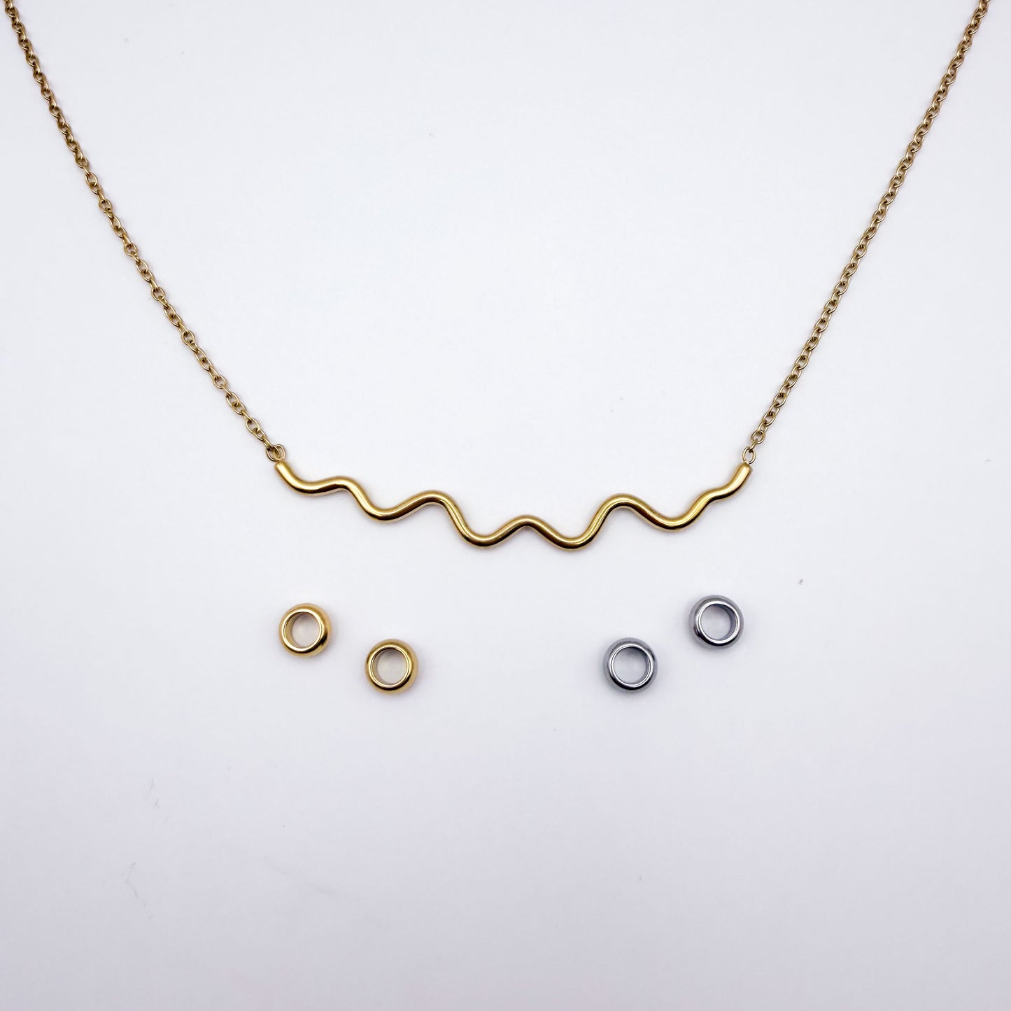 Squiggle Fidget Necklace - Gold Stainless Steel