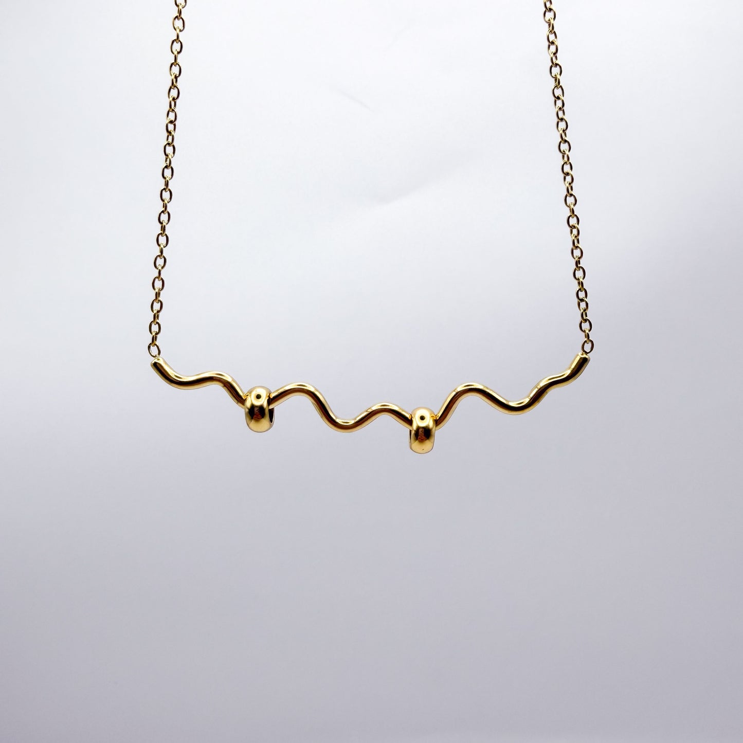 Squiggle Fidget Necklace - Gold Stainless Steel