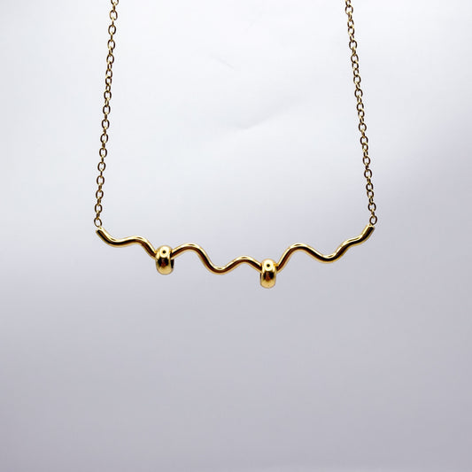 Squiggle Fidget Necklace - Gold Stainless Steel