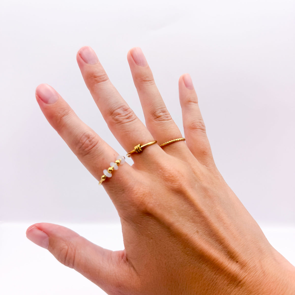 Picker Fidget Rings - Set of Three Gold Stainless Steel