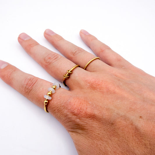 Picker Fidget Rings - Set of Three Gold Stainless Steel