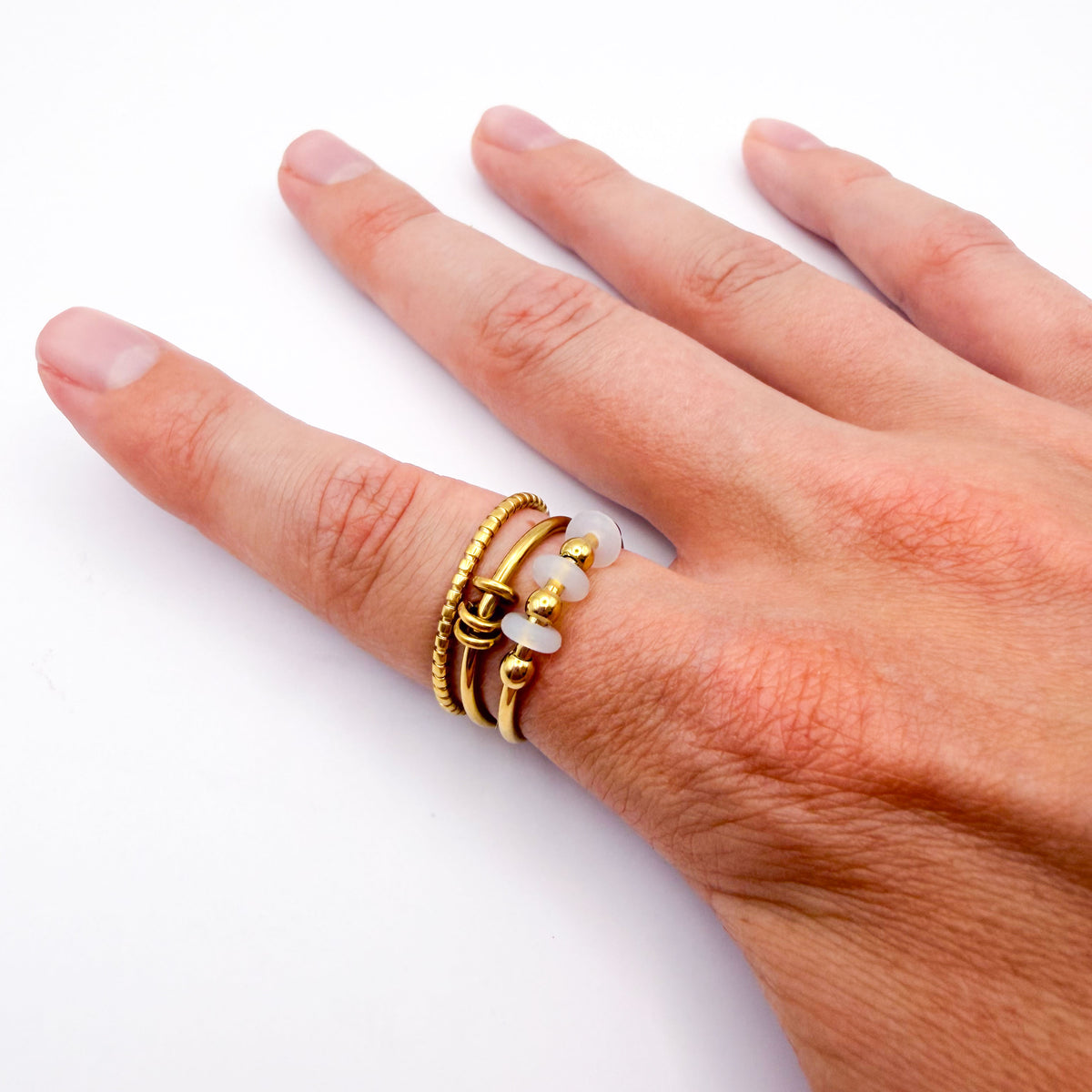 Picker Fidget Rings - Set of Three Gold Stainless Steel